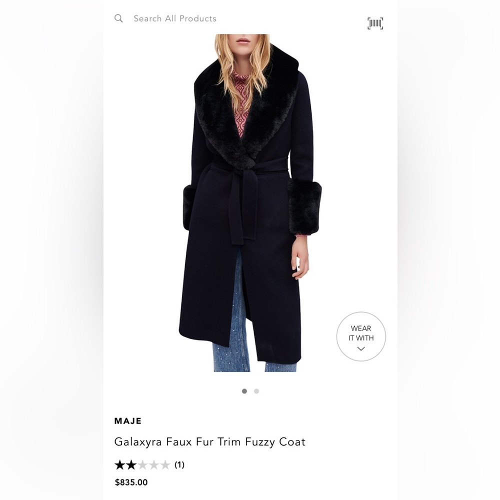 Maje Fur Trim Coat